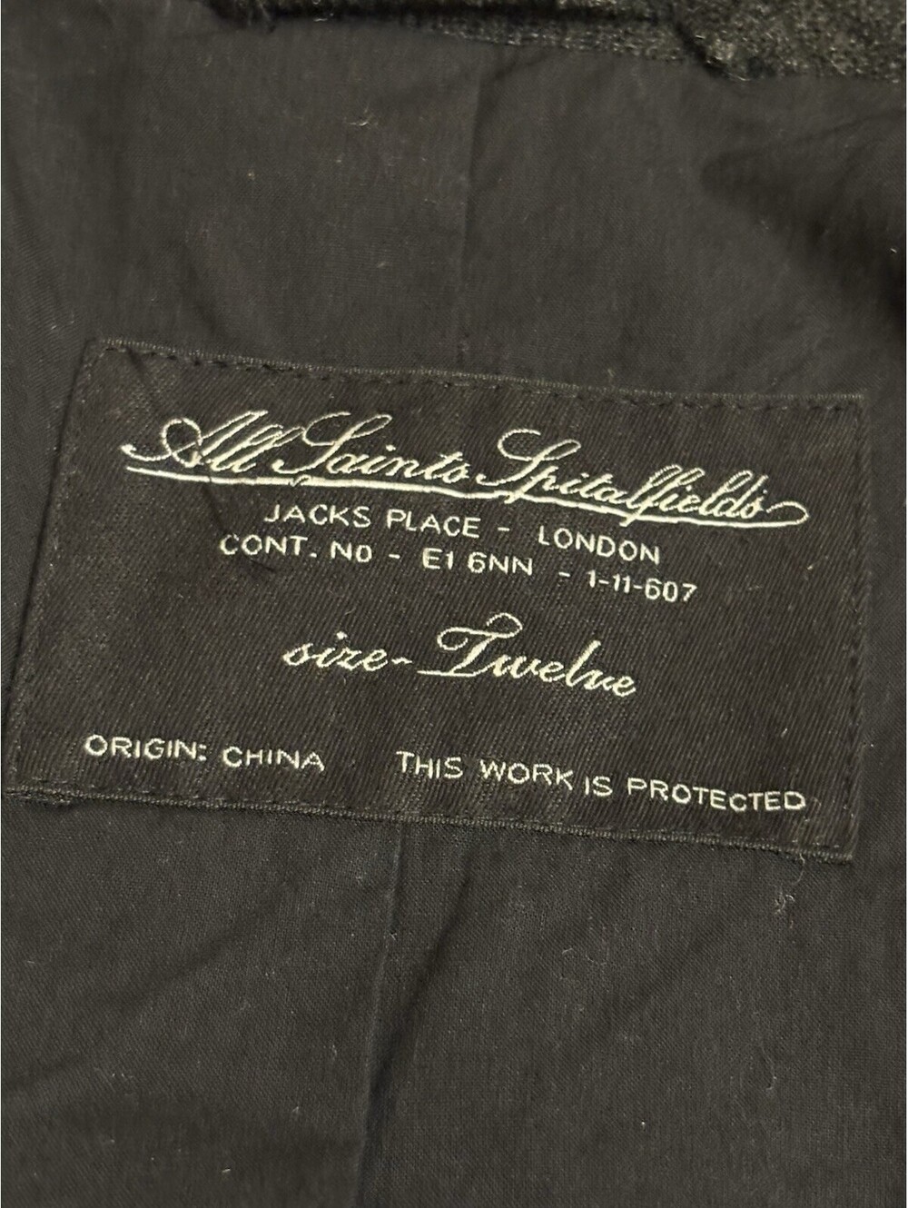 ALLSAINTS Spitalfields Charcoal Gray Double Breasted Wool Trench Coat Size 12 - Picture 5 of 6